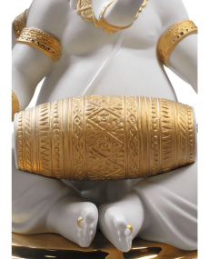 Lladro Porcelain MRIDANGAM GANESHA (GOLDEN RE-DECO) 01009278