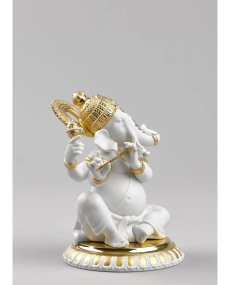 Lladro Porcelaine BANSURI GANESHA (GOLDEN RE-DECO) 01009277