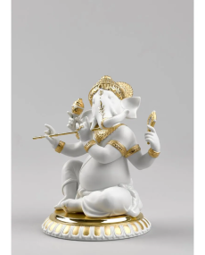 Lladro Porcelaine BANSURI GANESHA (GOLDEN RE-DECO) 01009277