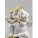 Lladro Porcelain BANSURI GANESHA (GOLDEN RE-DECO) 01009277