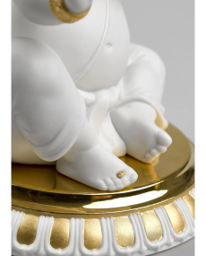 Lladro Porcelain BANSURI GANESHA (GOLDEN RE-DECO) 01009277