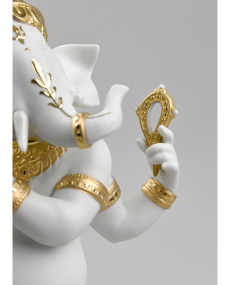 Lladro Porcelaine BANSURI GANESHA (GOLDEN RE-DECO) 01009277