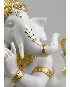 Lladro Porcelaine BANSURI GANESHA (GOLDEN RE-DECO) 01009277