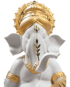 Lladro Porcelaine VEENA GANESHA (GOLDEN RE-DECO) 01009276