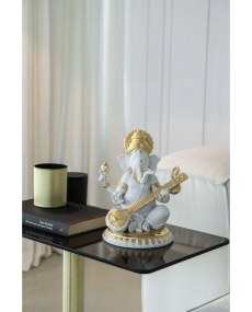 Lladro Porcelain VEENA GANESHA (GOLDEN RE-DECO) 01009276