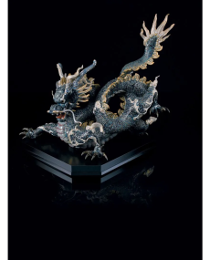 Lladro 01001934 Figurine GREAT DRAGON BLUE AND GOLDEN