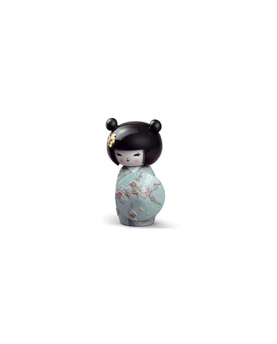 Lladro KOKESHI III TURQUOISE Figurine - TicTacArea