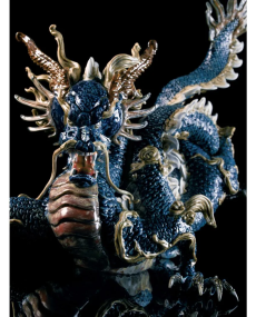 Lladro 01001935 Figurine GREAT DRAGON BLUE ENAMELS