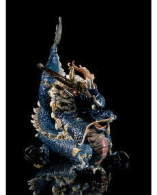 Lladro 01001935 Figurine GREAT DRAGON BLUE ENAMELS