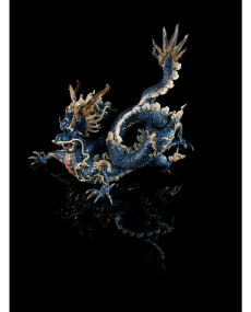 Lladro 01001935 Figurine GREAT DRAGON BLUE ENAMELS