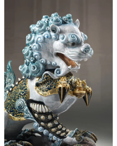 Lladro 01001991 GUARDIAN LION (BLUE) 010.01991