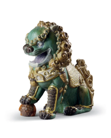 Lladro 1001987 Figurine ORIENTAL LION GREEN