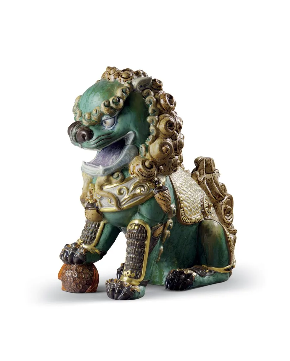 Lladro 1001987 Figurine ORIENTAL LION GREEN