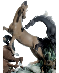 Lladro 01008619 GRUPO DE CABALLOS Porcelana Figura Lladro