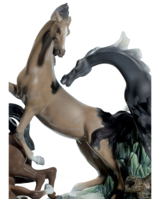 Lladro 01008619 HORSES' GROUP Porcelain Lladro