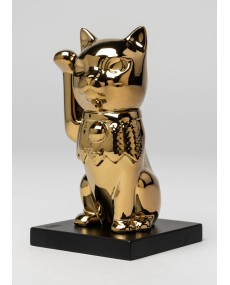 Maneki Neko Figurine. Golden Luster Lladró Porcelaine 01009305  