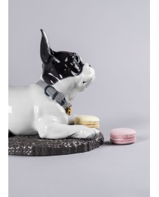 Bulldog francés con macarons Porcelana Lladró 01009398  