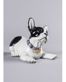 Bulldog francés con macarons Porcelana Lladró 01009398  