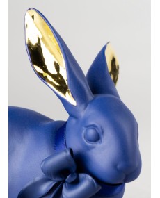 Attentive bunny (blue-gold) Lladró Porcelain 01009448