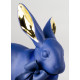 Attentive bunny (blue-gold) Lladró Porcelain 01009448