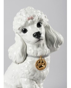 Figura perro Caniche con mochis Porcelana Lladró 01009472  