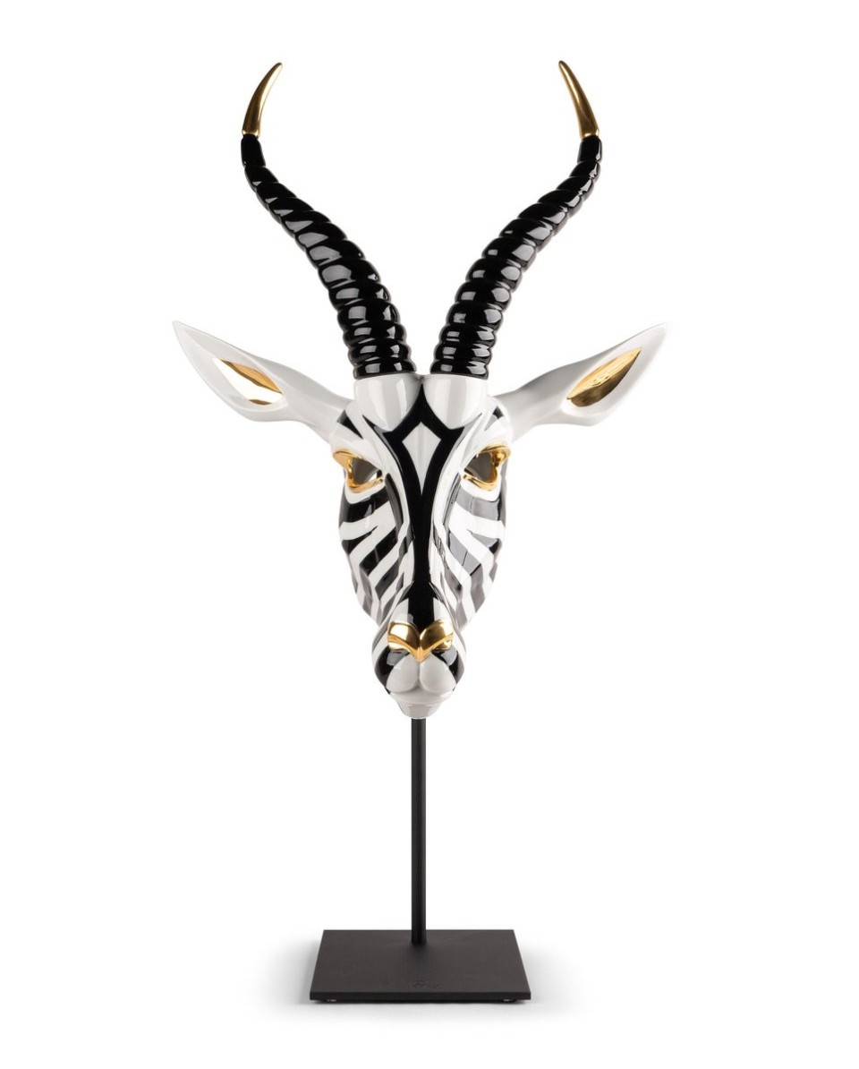 Antelope mask (black-gold) Lladró Porcelaine 01009541 