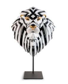 Lion mask (black-gold) Lladró Porcelain 01009566