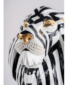 Lion mask (black-gold) Lladró Porcelaine 01009566  