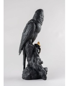 Macaw bird (black-gold) Lladró Porcelain 01009577