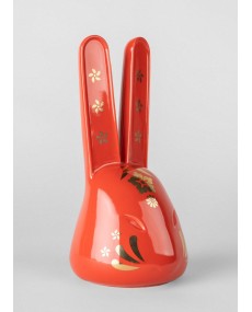 The Rabbit (red - gold) Sculpture Lladró Porcelain 01009590