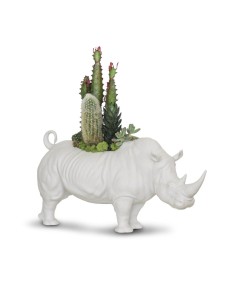 Figura Rhino Garden. Blanco Mate. Plant the Future Porcelana Lladró 01009642  