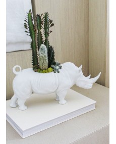 Figura Rhino Garden. Blanco Mate. Plant the Future Porcelana Lladró 01009642  