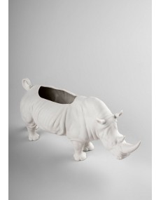 Figura Rhino Garden. Blanco Mate. Plant the Future Porcelana Lladró 01009642  