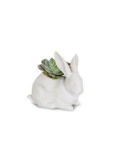 Bunny Garden Figurine. Matte White. Plant the Future Lladró Porcelain 01009644