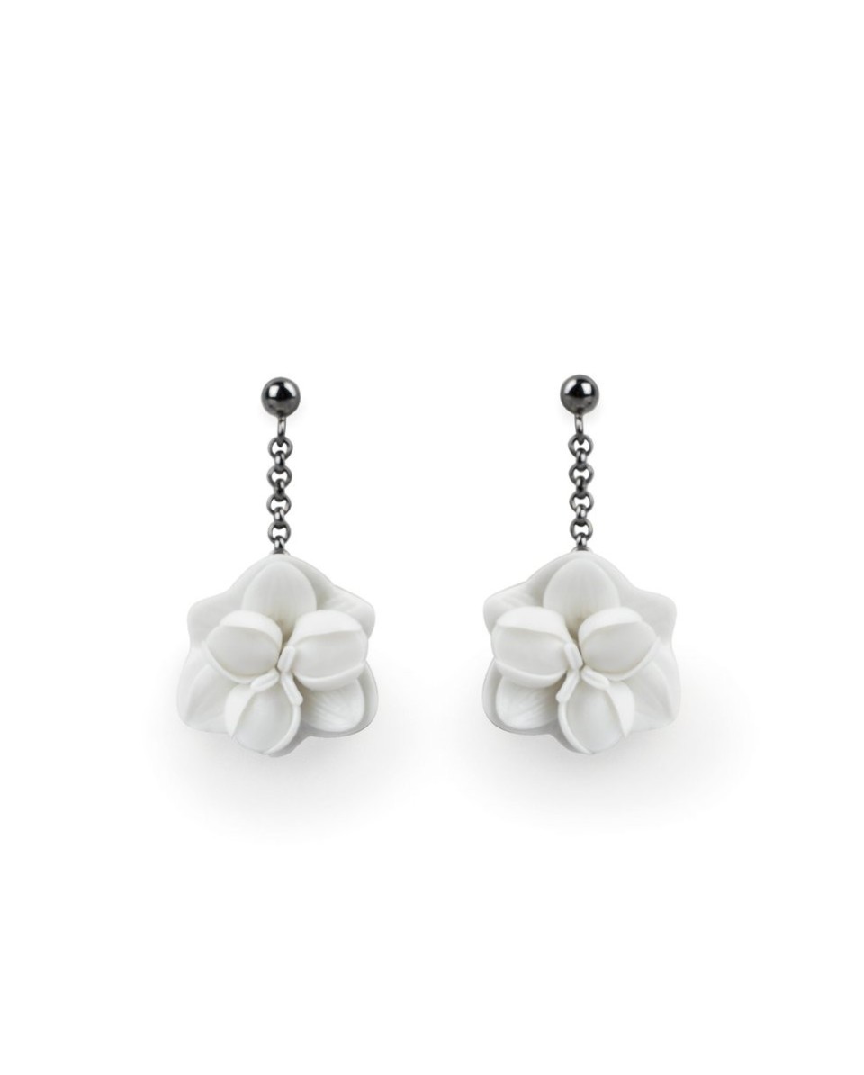 Boucles d'oreille Orchida Lladró Porcelaine 01010227  