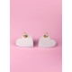 Hearts earrings (violet & red) Lladró Porcelain 01010273