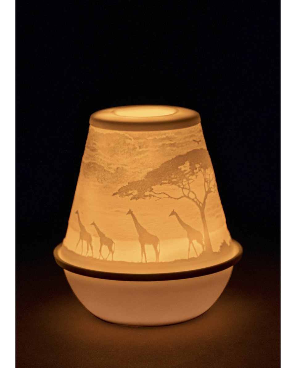 Lithophane votive light-african savannah Lladró Porcelain 01017378