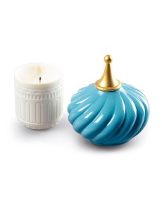 Turquoise spire candle 1001 lights Lladró Porcelain 01040157