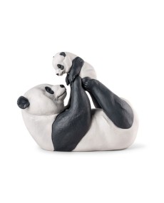 "Mamma Panda Porcellana Lladró 01009685 - Emozionante scultura in po