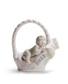 "Lladro Porzellan 01018477 - Geboren in 2023 (Mädchen): Zarte Porzel