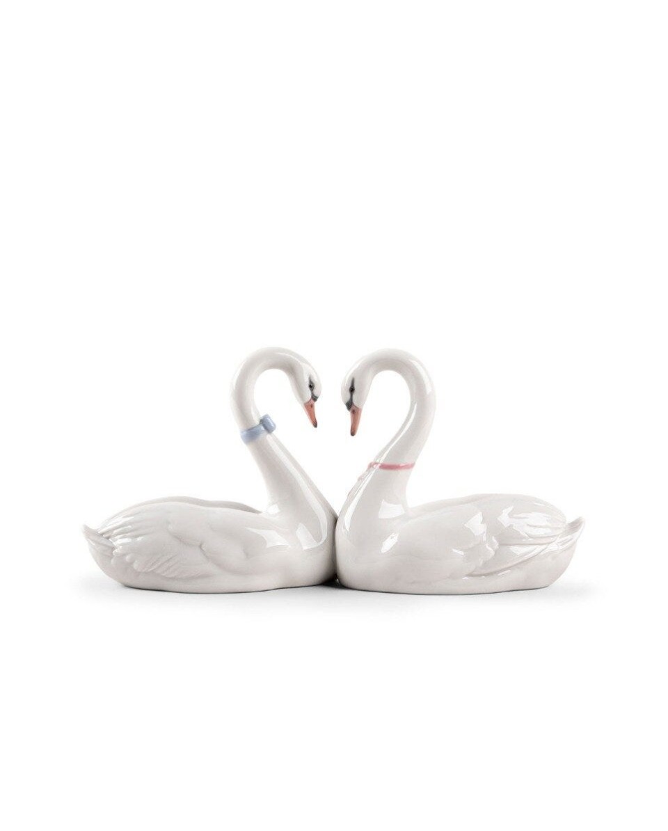 "Amore senza fine - Cake topper Lladro 01009681: Cisne in porcellana 