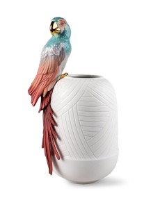 Macaw Bird Vase: Lladró Porcelain 01009686 - TicTacArea.com