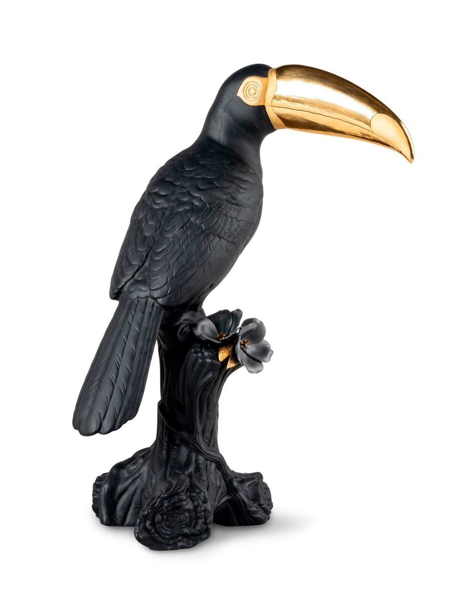 Tucan Negro-Dorado Porcelana Lladró 01009712