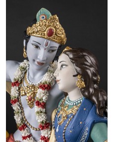 Radha Krishna auf einer Schaukel Lladró Porzellan 01002036  