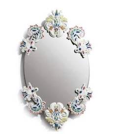 Lladro Oval Mirror: Multicolor Porcelain