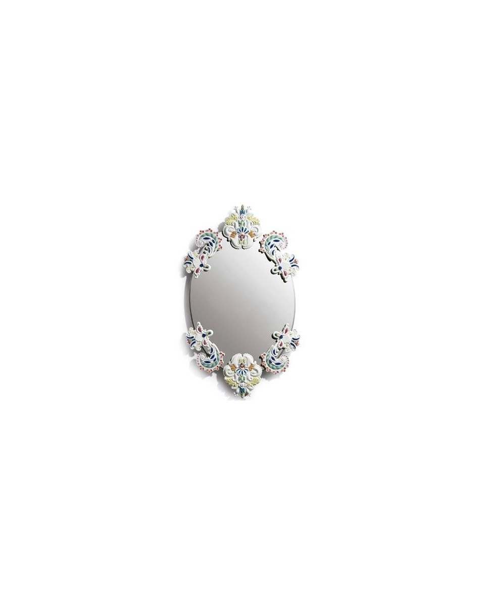 Lladro Oval Mirror: Multicolor Porcelain