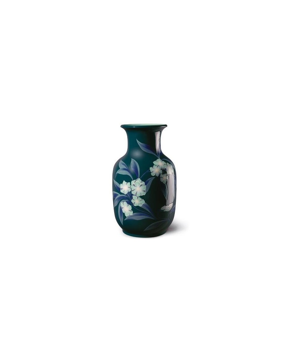 Lladro Bell Flower Vase: Green Porcelain - TicTacArea