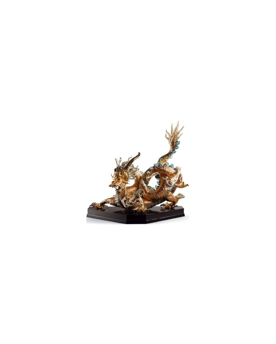 Lladro 01001973 Gran Dragón Oro - Porcelana Lladro