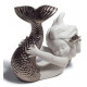 Lladro 01008545 Playing at Sea Silver Re-Deco Porcelain