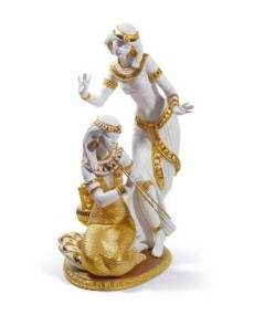 Lladro Dancers from the Nile: Golden Re-Deco Porcelain